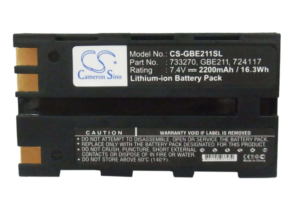 7.4V, Li-ion, 2200mAh, Batterie d'équipement compatible avec Leica, 724117, ATX1200, Atx900, 16.28Wh Équipement, Enquête, Test Cameron Sino Technology Limited