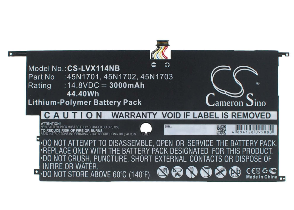 Battery For Lenovo, 20a7, 20a8, Thinkpad X1 Carbon 14 14.8v, 3000mah - 44.40wh Notebook, Laptop Cameron Sino Technology Limited