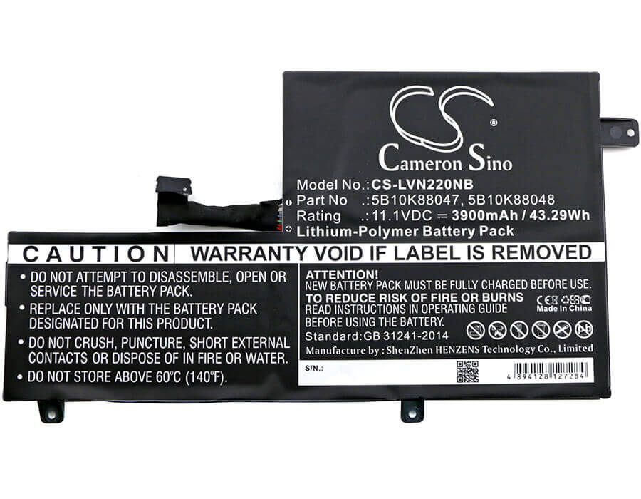 Battery For Lenovo, 80vh0001us, Chromebook N22, Chromebook N22 11.1v, 3900mah - 43.29wh Notebook, Laptop Cameron Sino Technology Limited