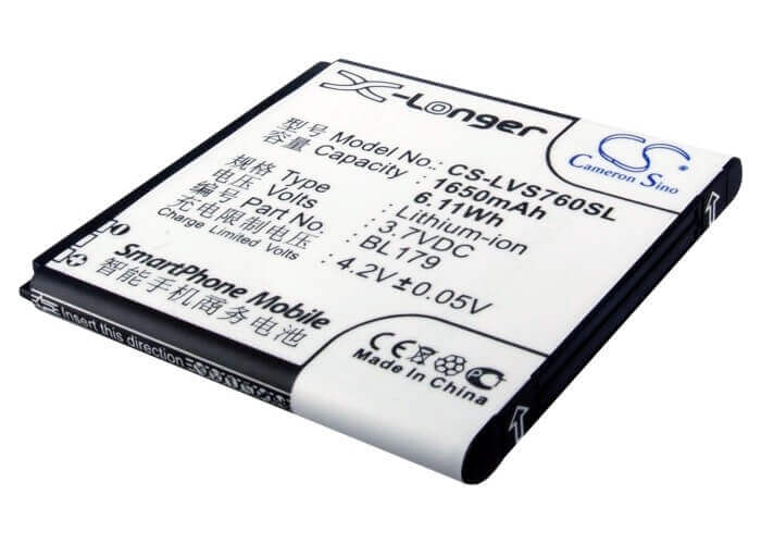 3.7V, Li-ion, 1650mAh, SmartPhone battery fits Pioneer, Ioneer, Lenovo, B40, 6.11Wh Mobile, SmartPhone Cameron Sino Technology Limited (Smartphone)