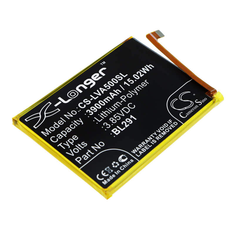 3.85V, Li-Polymer, 3900mAh, SmartPhone battery fits Lenovo, Bl291, A5, L18021, 15.02Wh Mobile, SmartPhone Cameron Sino Technology Limited (Smartphone)