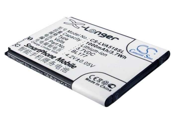 3,7V, Li-ion, 1000mAh, batterie de smartphone compatible Lenovo, Bl177, A518, 3,7Wh Mobile, Smartphone Cameron Sino Technology Limited (Smartphone)