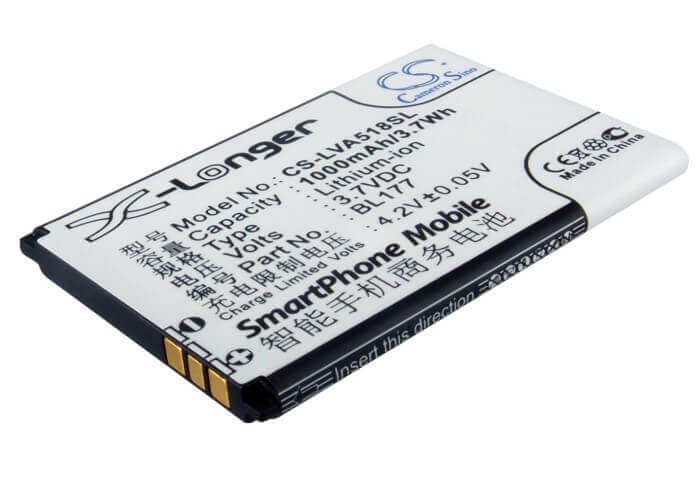 3,7V, Li-ion, 1000mAh, batterie de smartphone compatible Lenovo, Bl177, A518, 3,7Wh Mobile, Smartphone Cameron Sino Technology Limited (Smartphone)