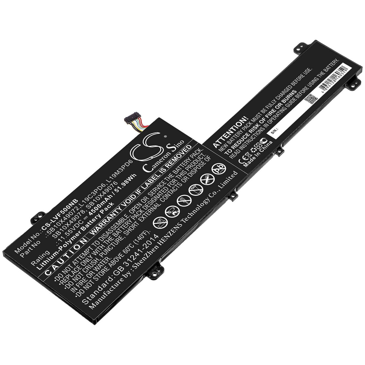Battery For Lenovo, Flex 5 14 Amd 81x20005us, Ideapad Flex 5, Ideapad Flex 5 15 11.55v, 4500mah - 51.98wh Notebook, Laptop Cameron Sino Technology Limited