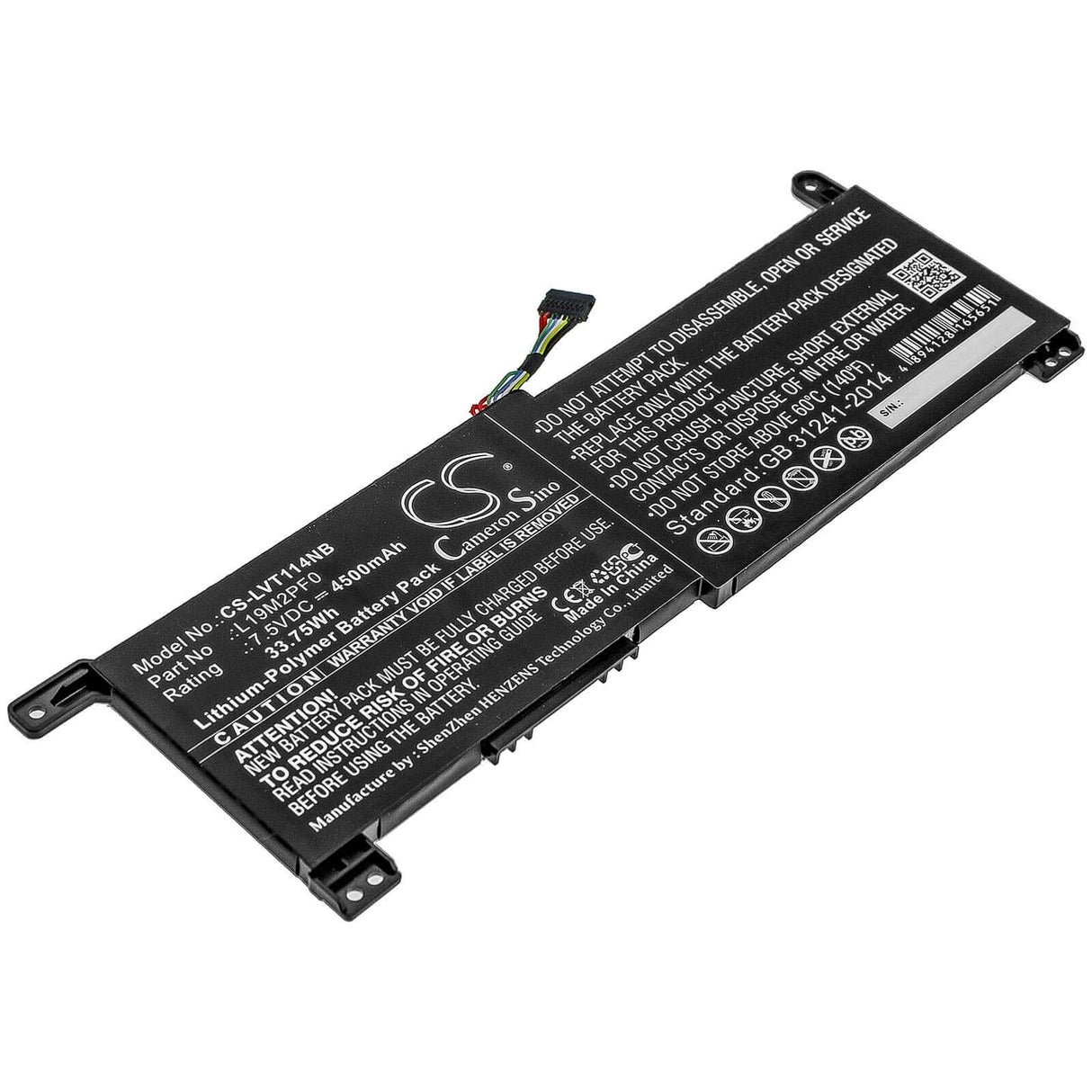 Battery For Lenovo, Ideapad 1-11ada05 82gv002bnz, Ideapad 1-11ada05(82gv) 7.5v, 4500mah - 33.75wh Notebook, Laptop Cameron Sino Technology Limited