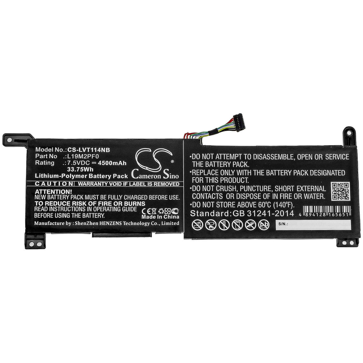 Battery For Lenovo, Ideapad 1-11ada05 82gv002bnz, Ideapad 1-11ada05(82gv) 7.5v, 4500mah - 33.75wh Notebook, Laptop Cameron Sino Technology Limited