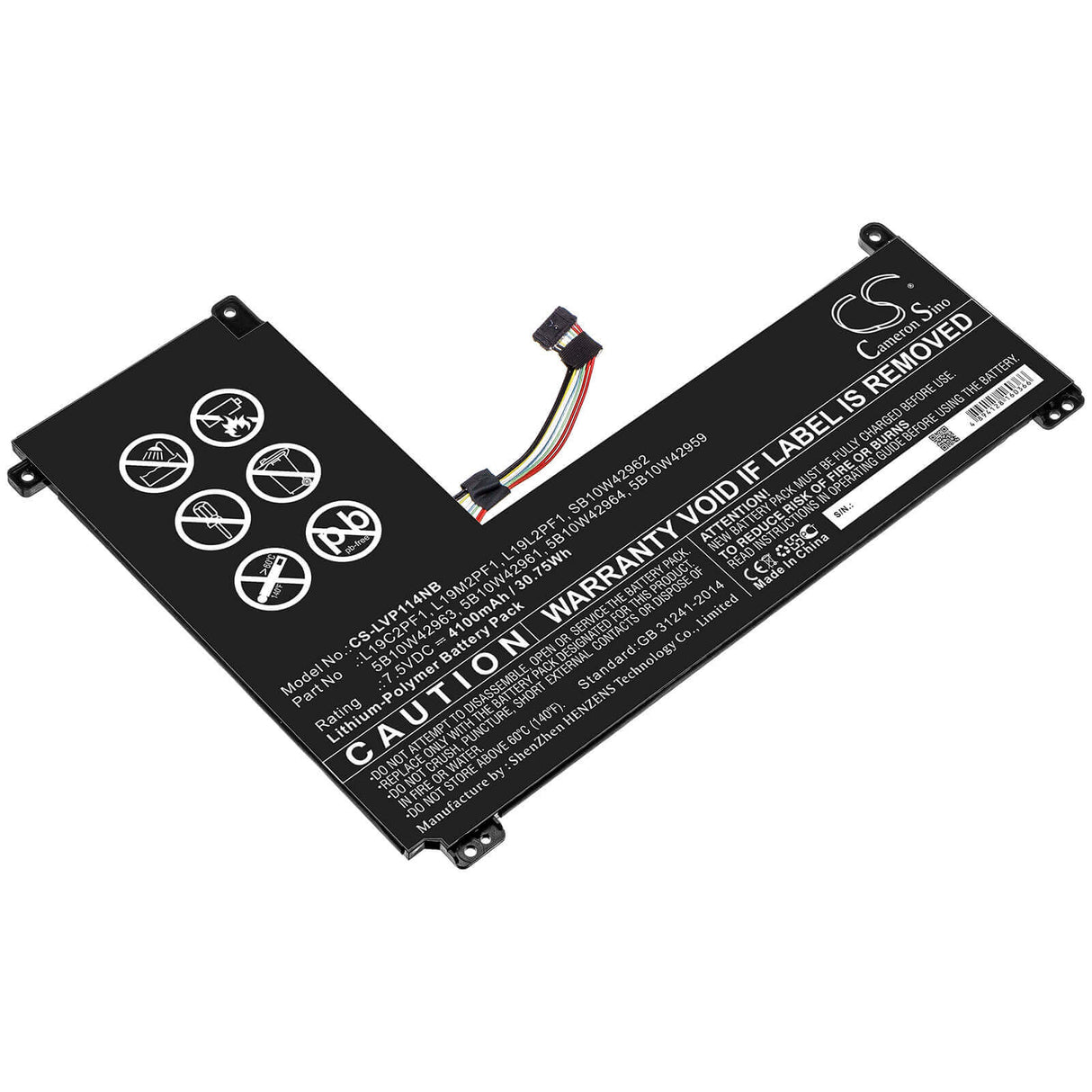 Battery For Lenovo, Ideapad 1-11igl05, Ideapad 1-14igl05 7.5v, 4200mah - 31.50wh Notebook, Laptop Cameron Sino Technology Limited