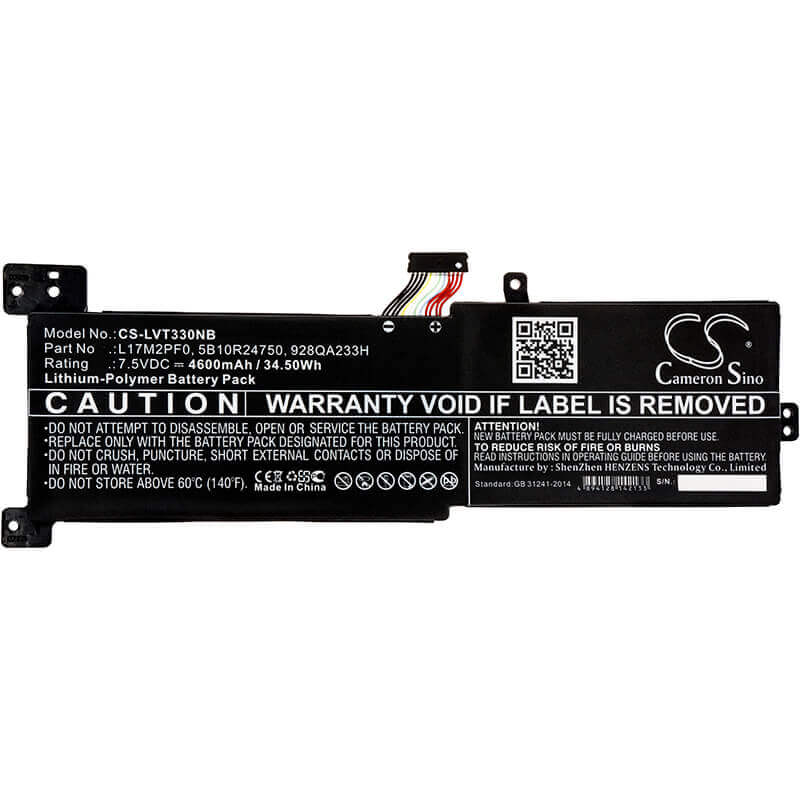 Battery For Lenovo, Ideapad 330, Ideapad 330-15arr, Ideapad 330g 7.5v, 4600mah - 34.50wh Notebook, Laptop Cameron Sino Technology Limited