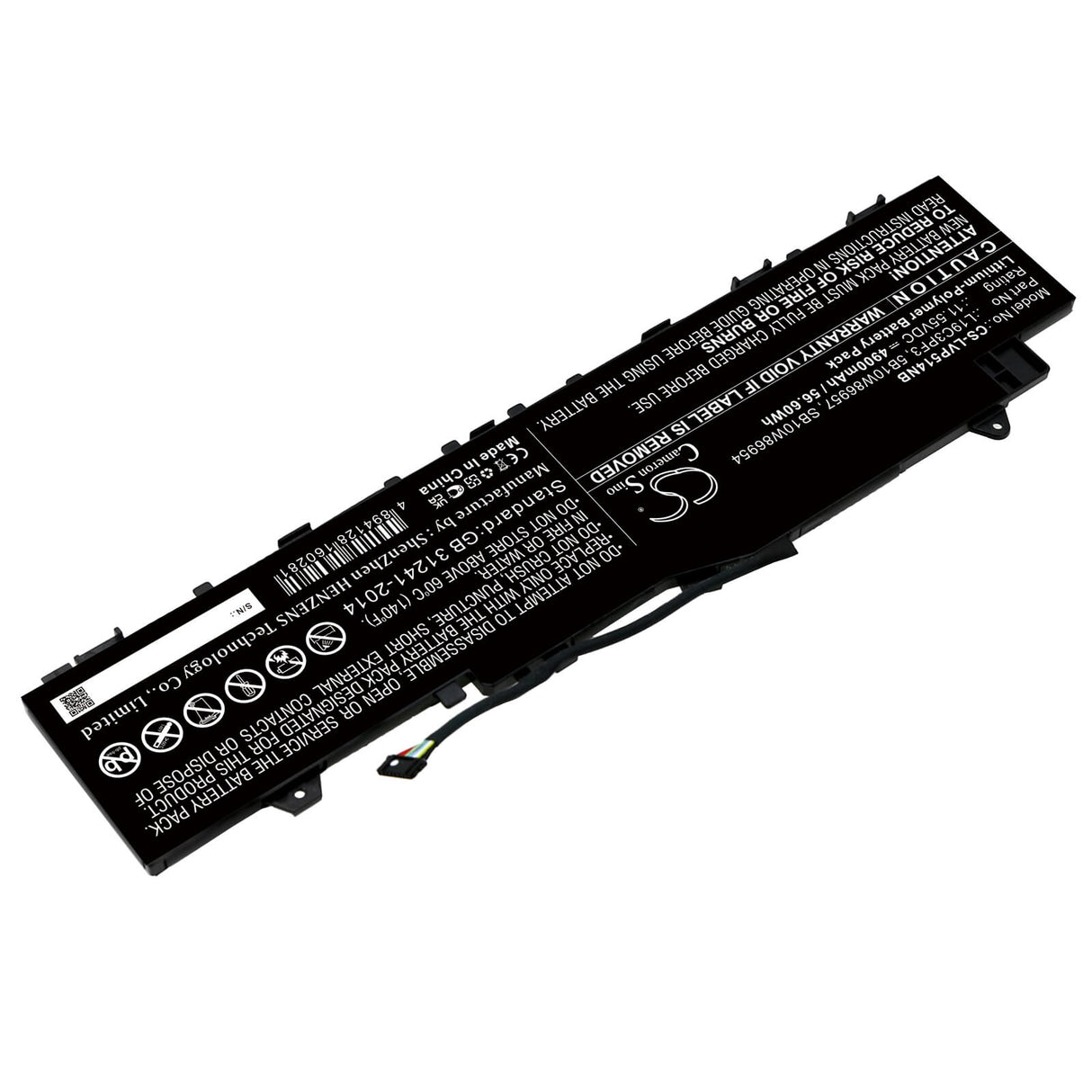 Battery For Lenovo, Ideapad 5 14, Ideapad 5 14are, Ideapad Slim5-14iil 11.55v, 4900mah - 56.60wh Notebook, Laptop Cameron Sino Technology Limited