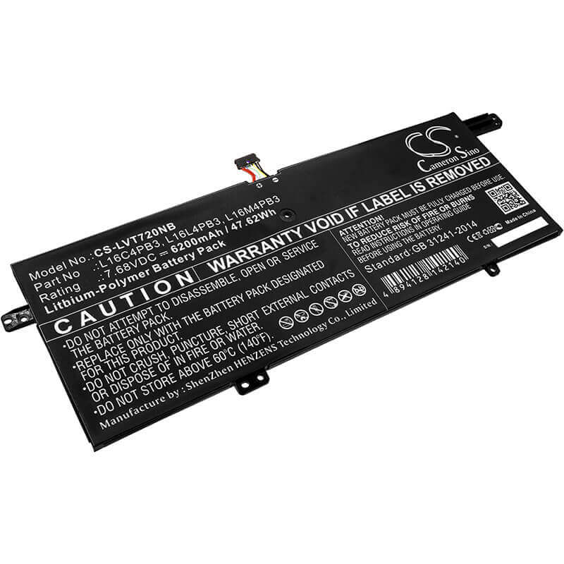 Notebook battery For Lenovo, Ideapad 720s, Ideapad 720s-13, 6200mah - 47.62wh Notebook, Laptop Cameron Sino Technology Limited