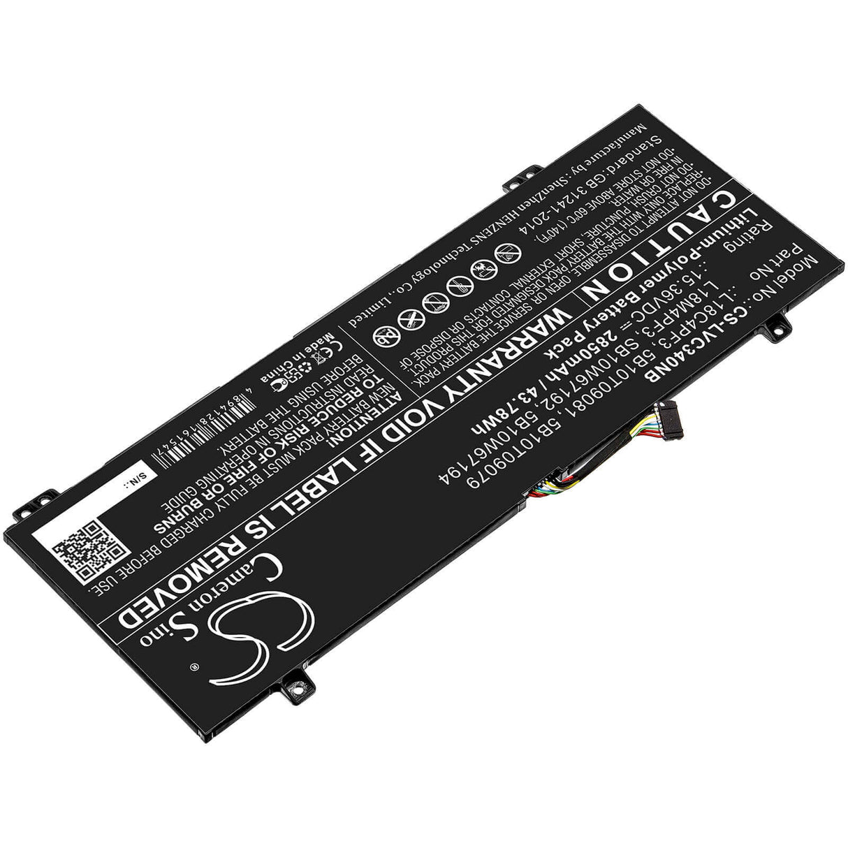 Battery For Lenovo, Ideapad C340-14api, Ideapad C340-14api 81n6004uge, Ideapad C340-14iwl 15.36v, 2850mah - 43.78wh Notebook, Laptop Cameron Sino Technology Limited