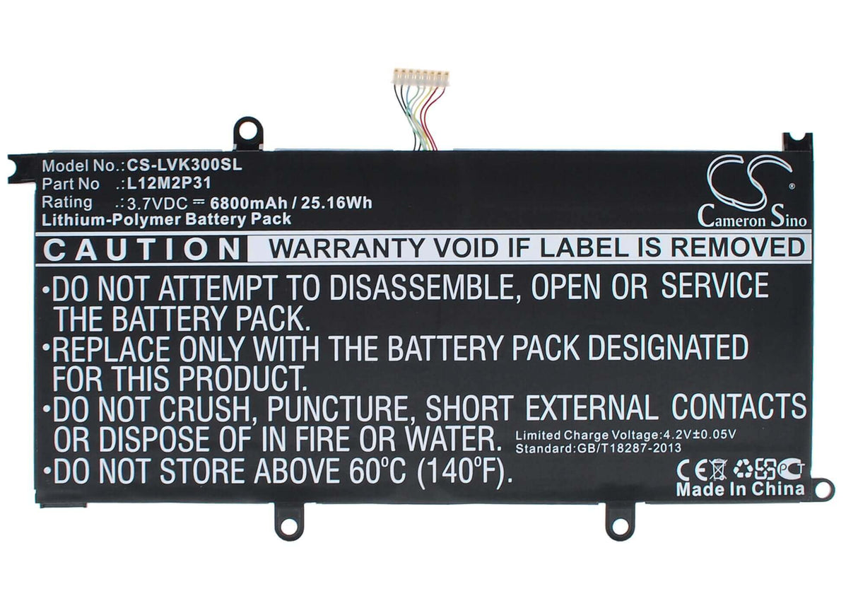 Battery For Lenovo Ideapad K3, Ideatab K3 Lynx, K3011w 11.6 3.7v, 6800mah - 25.16wh Tablet Cameron Sino Technology Limited (Suspended)