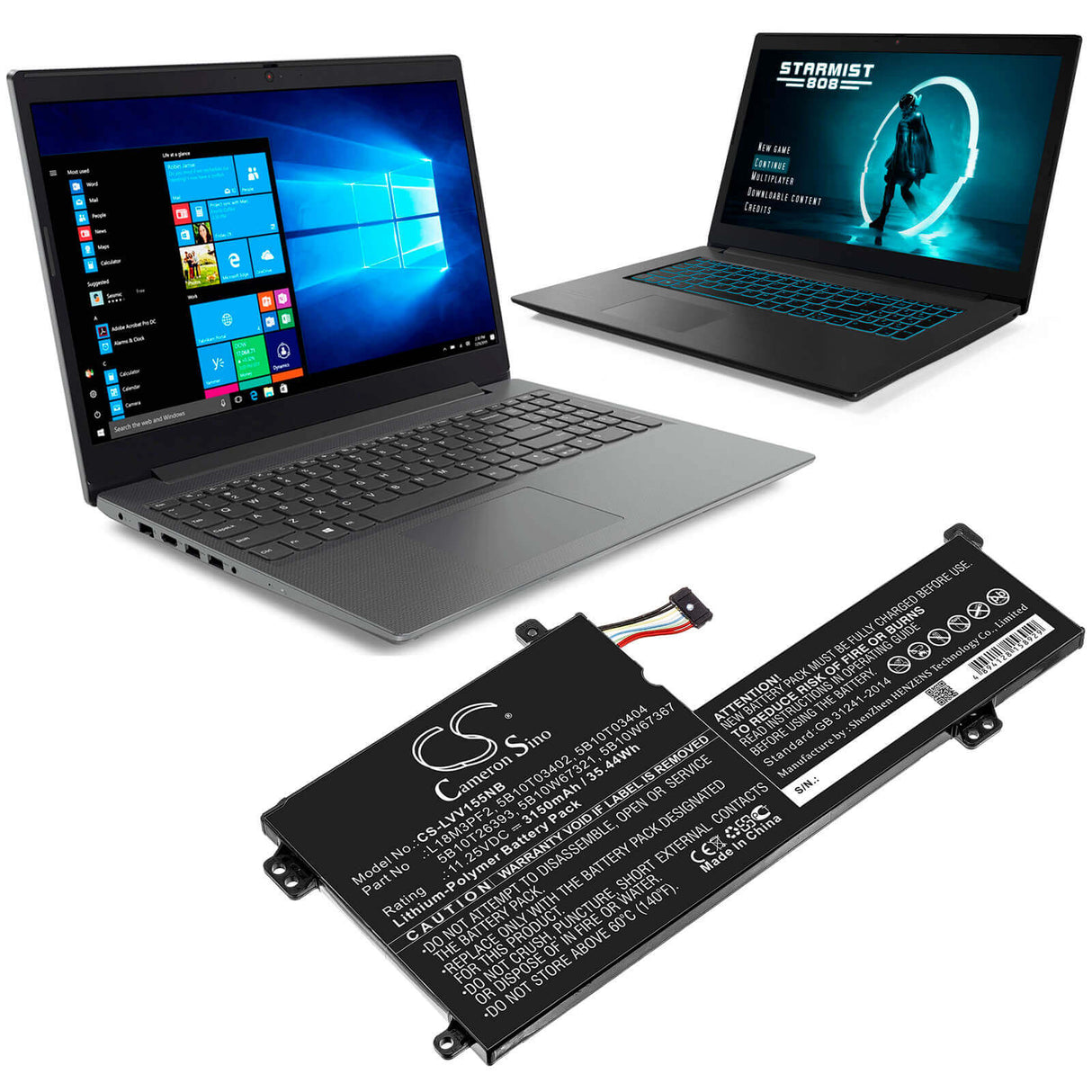 Batterie Pour Lenovo, Ideapad L340, Ideapad L340 15iwl, V155 11.25v, 3150mah - 35.44wh Ordinateur portable, Laptop Cameron Sino Technology Limited