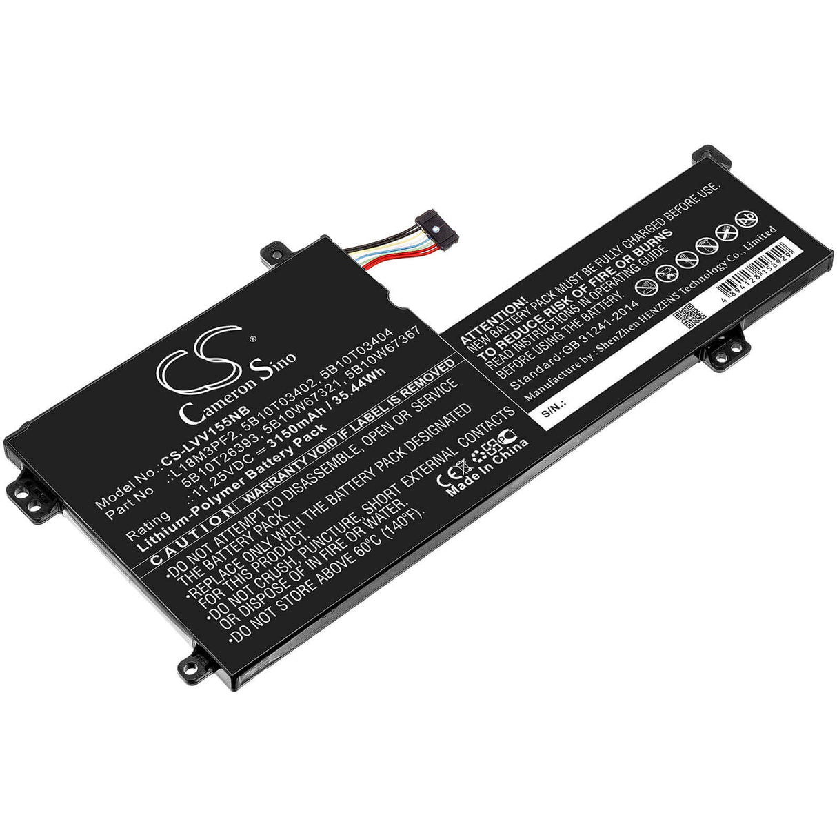 Batterie Pour Lenovo, Ideapad L340, Ideapad L340 15iwl, V155 11.25v, 3150mah - 35.44wh Ordinateur portable, Laptop Cameron Sino Technology Limited