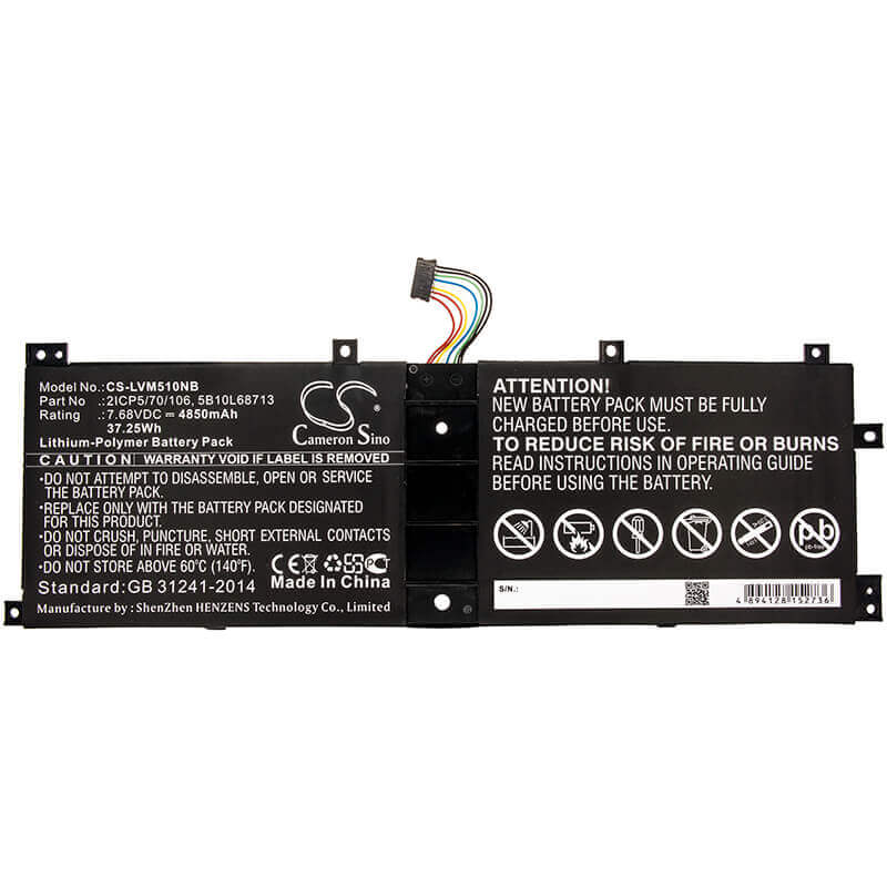 Notebook battery For Lenovo, Ideapad Miix 510 12isk, Ideapad Miix 510-12ikb, 7.68v, 4850mah - 37.25wh Notebook, Laptop Cameron Sino Technology Limited