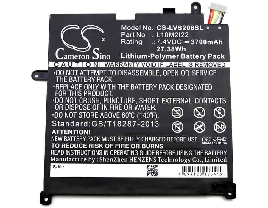 Battery For Lenovo, Ideapad P1, Ideapad S200, Ideapad S206 7.4v, 3700mah - 27.38wh Tablet Cameron Sino Technology Limited (Suspended)