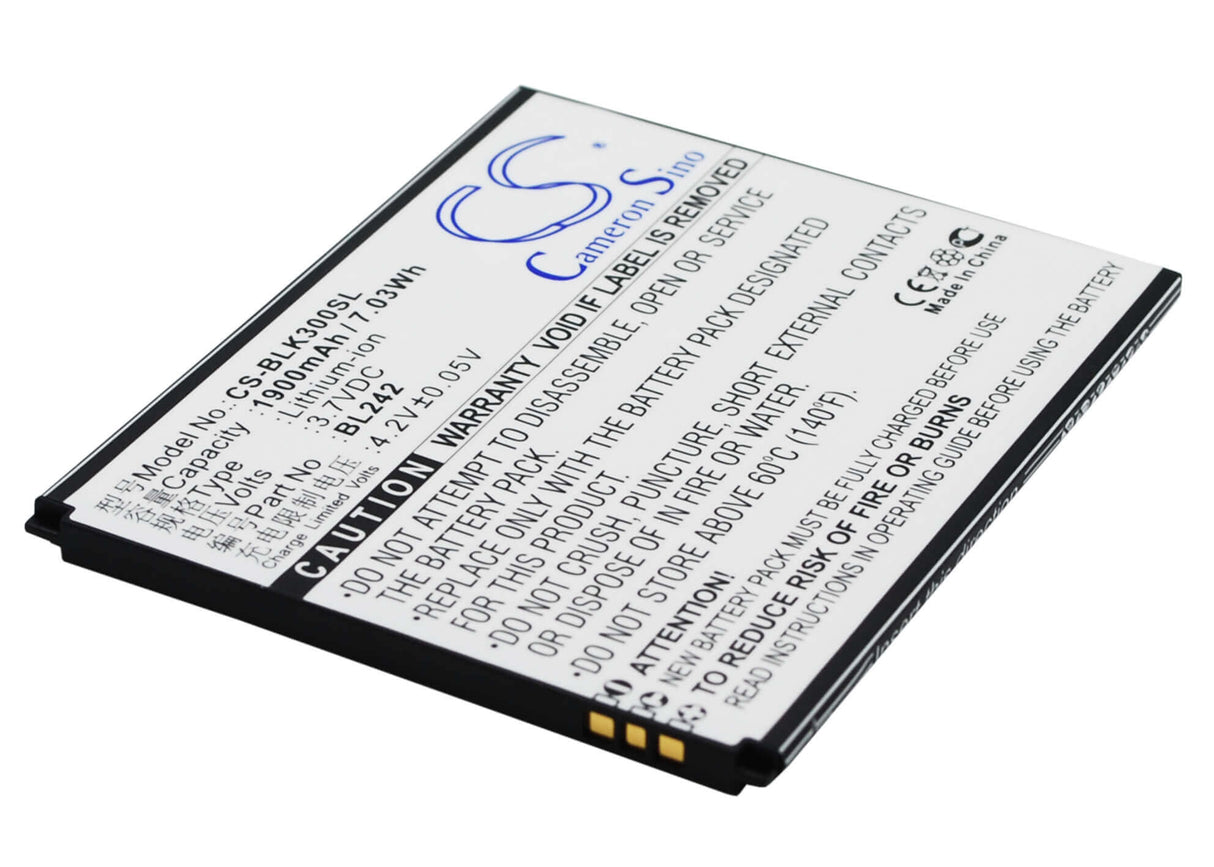 3,7V, Li-ion, 1900mAh, Batterie de smartphone compatible Lenovo, Bl242, A6000, A6000 Dual Sim, 7,03Wh Mobile, Smartphone Cameron Sino Technology Limited (Smartphone)
