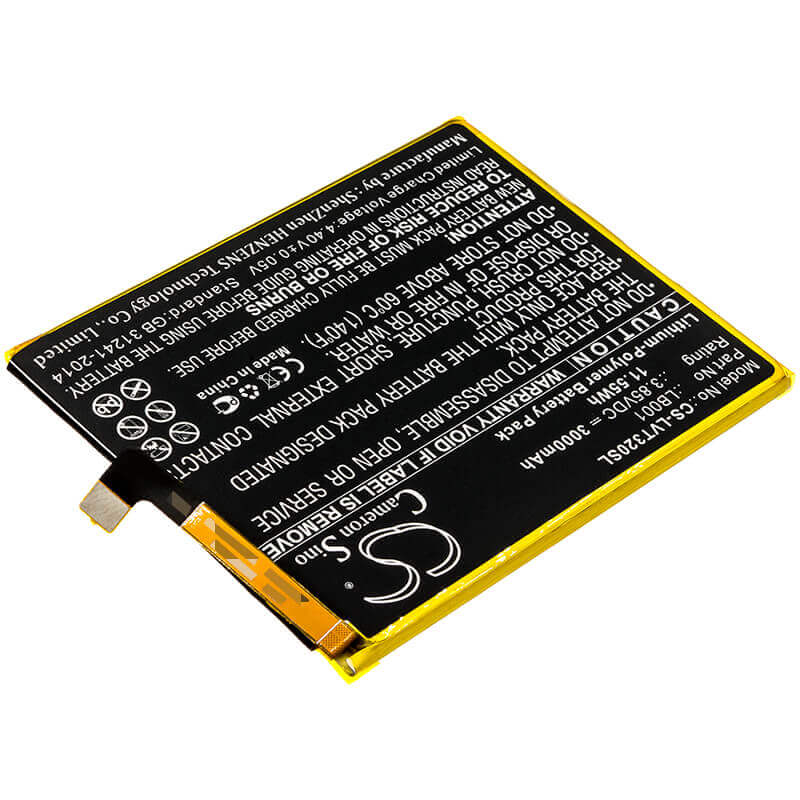 3.85V, Li-Polymer, 3000mAh, SmartPhone battery fits Lenovo, Lb001, K320t, Paby0001cn, 11.55Wh Mobile, SmartPhone Cameron Sino Technology Limited (Smartphone)