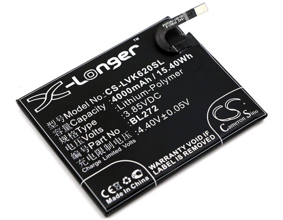 3.85V, Li-Polymer, 4000mAh, SmartPhone battery fits Lenovo, Bl272, K33a42, Vibe K6 Power, 15.4Wh Mobile, SmartPhone Cameron Sino Technology Limited (Smartphone)