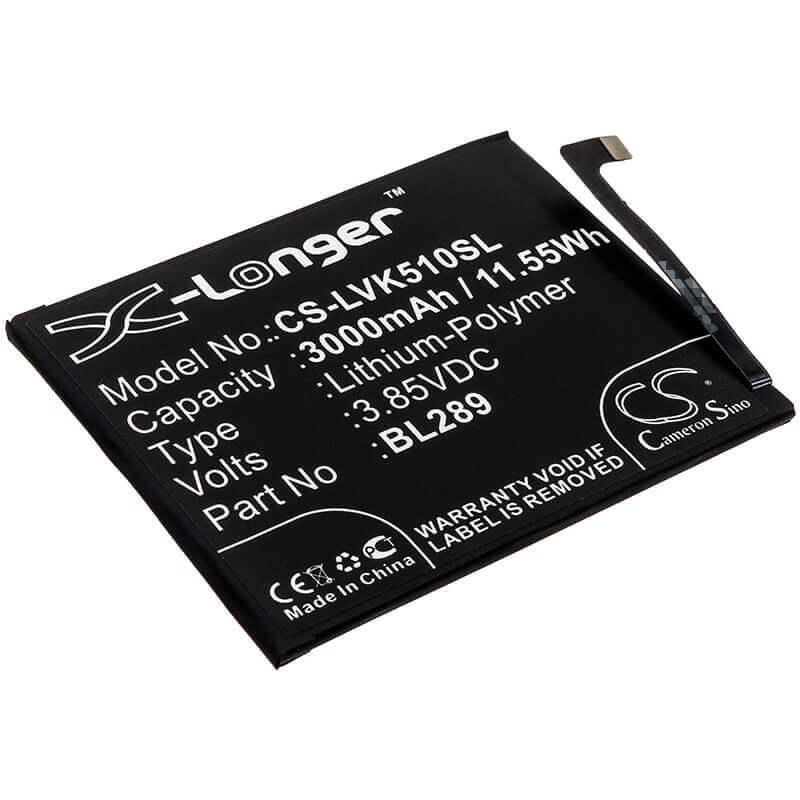 3,85V, Li-Polymère, 3000mAh, Batterie de smartphone compatible Lenovo, Bl289, K5 Play, L38021, 11,55Wh Mobile, Smartphone Cameron Sino Technology Limited (Smartphone)
