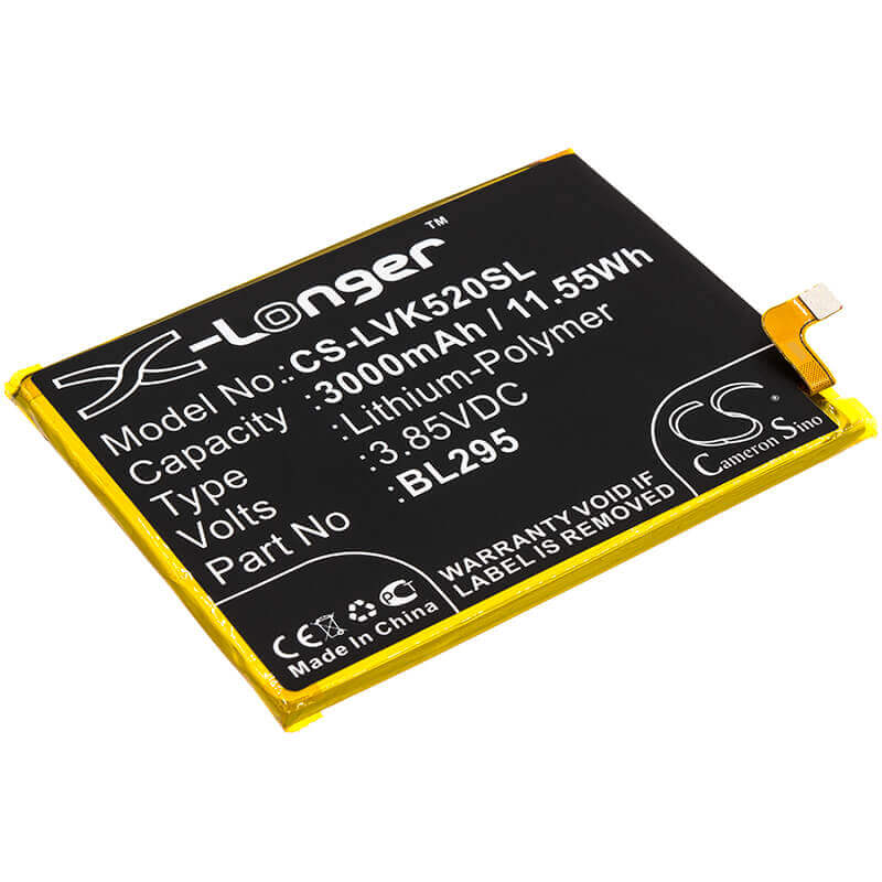 3,85V, Li-Polymer, 3000mAh, batterie de smartphone compatible avec Lenovo, Bl295, K5s, K5s Td-lte Dual Sim, 11,55Wh Mobile, SmartPhone Cameron Sino Technology Limited (Smartphone)