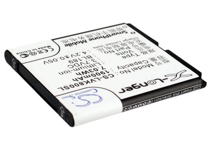 3,7V, Li-ion, 1900mAh, Batterie de smartphone compatible Lenovo, Bl189, K800, 7,03Wh Mobile, Smartphone Cameron Sino Technology Limited (Smartphone)