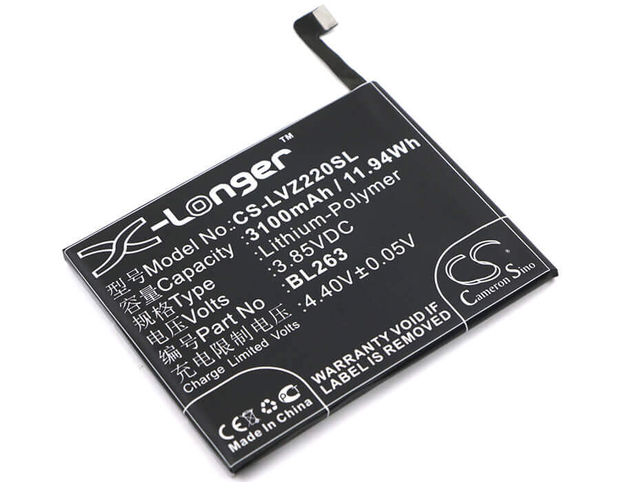 3.85V, Li-Polymer, 3100mAh, SmartPhone battery fits Lenovo, Zuk, Bl263, K80m, K920, 11.94Wh Mobile, SmartPhone Cameron Sino Technology Limited (Smartphone)