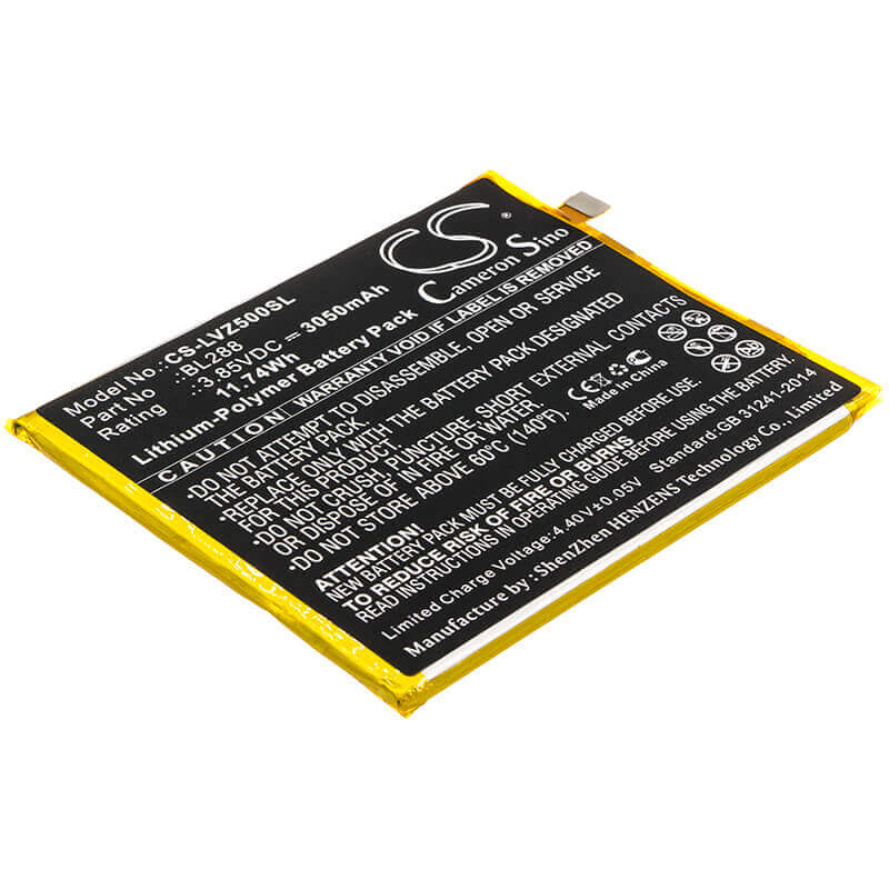 3,85V, Li-Polymère, 3050mAh, Batterie de Smartphone compatible Lenovo, Bl288, L78011, L78012, 11,74Wh Mobile, Smartphone Cameron Sino Technology Limited (Smartphone)