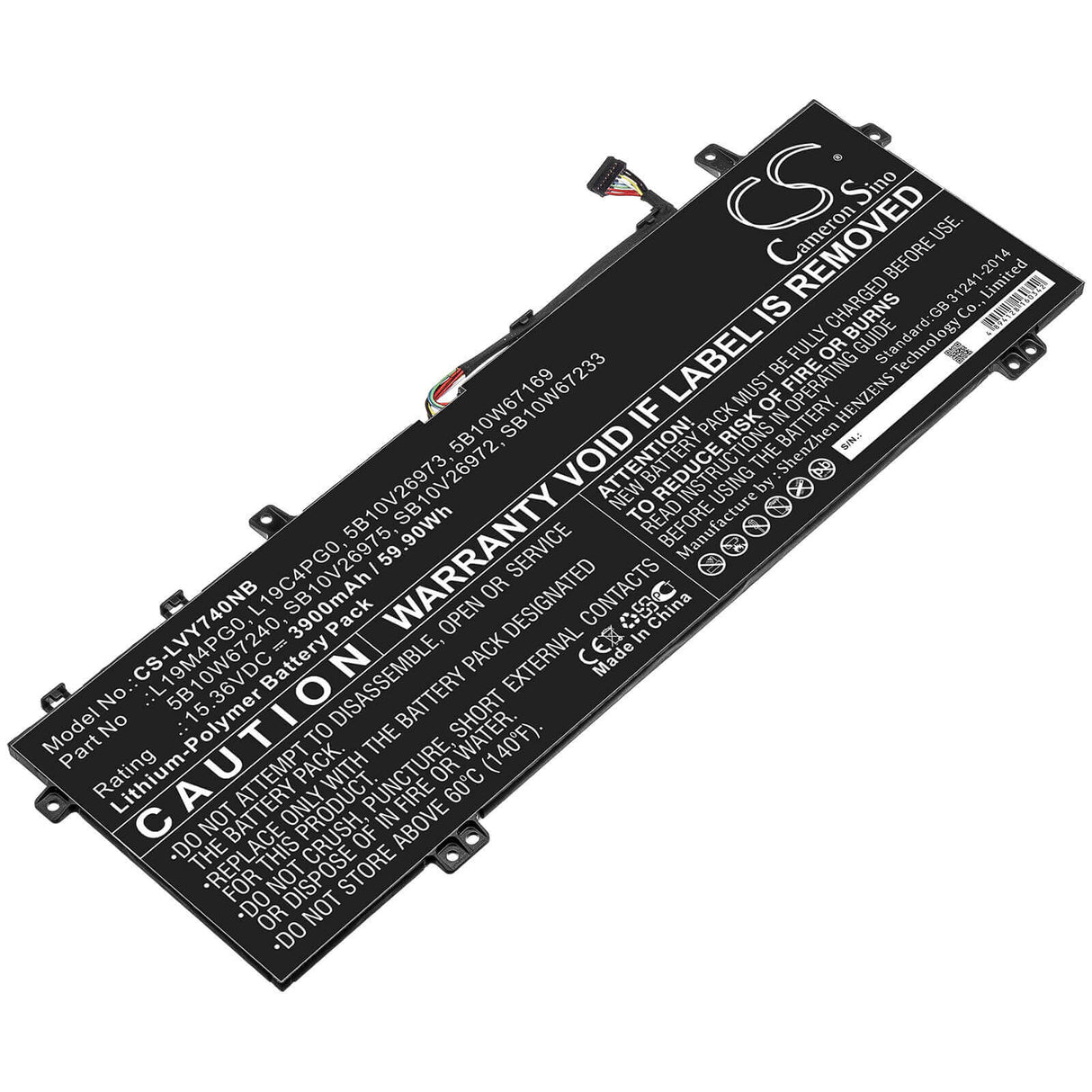 Battery For Lenovo, Legion Y740s, Legion Y740s-15imh, Legion Y9000x 15.36v, 3900mah - 59.90wh Notebook, Laptop Cameron Sino Technology Limited