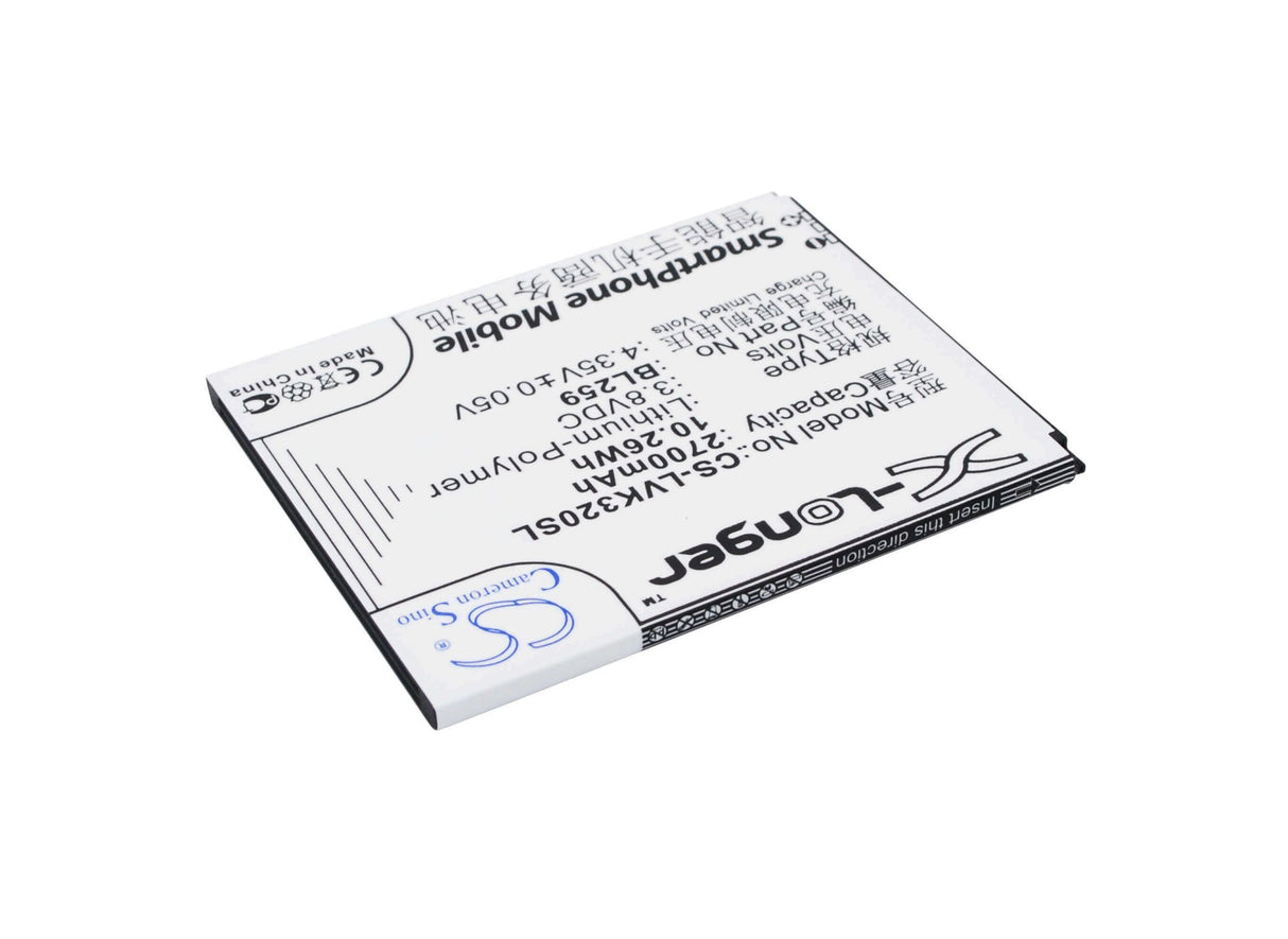 3,8V, Li-Polymère, 2700mAh, batterie de smartphone compatible avec Lenovo, Bl259, K32c36, Lemon 3, 10.26Wh Mobile, Smartphone Cameron Sino Technology Limited (Smartphone)