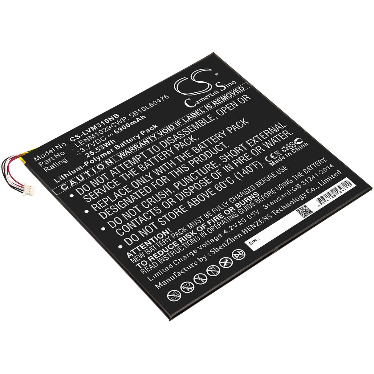 Batterie pour Lenovo, Miix 300, Miix 310, Miix 310 10icr 3.7v, 6900mah - 25.53wh Notebook, Laptop Cameron Sino Technology Limited