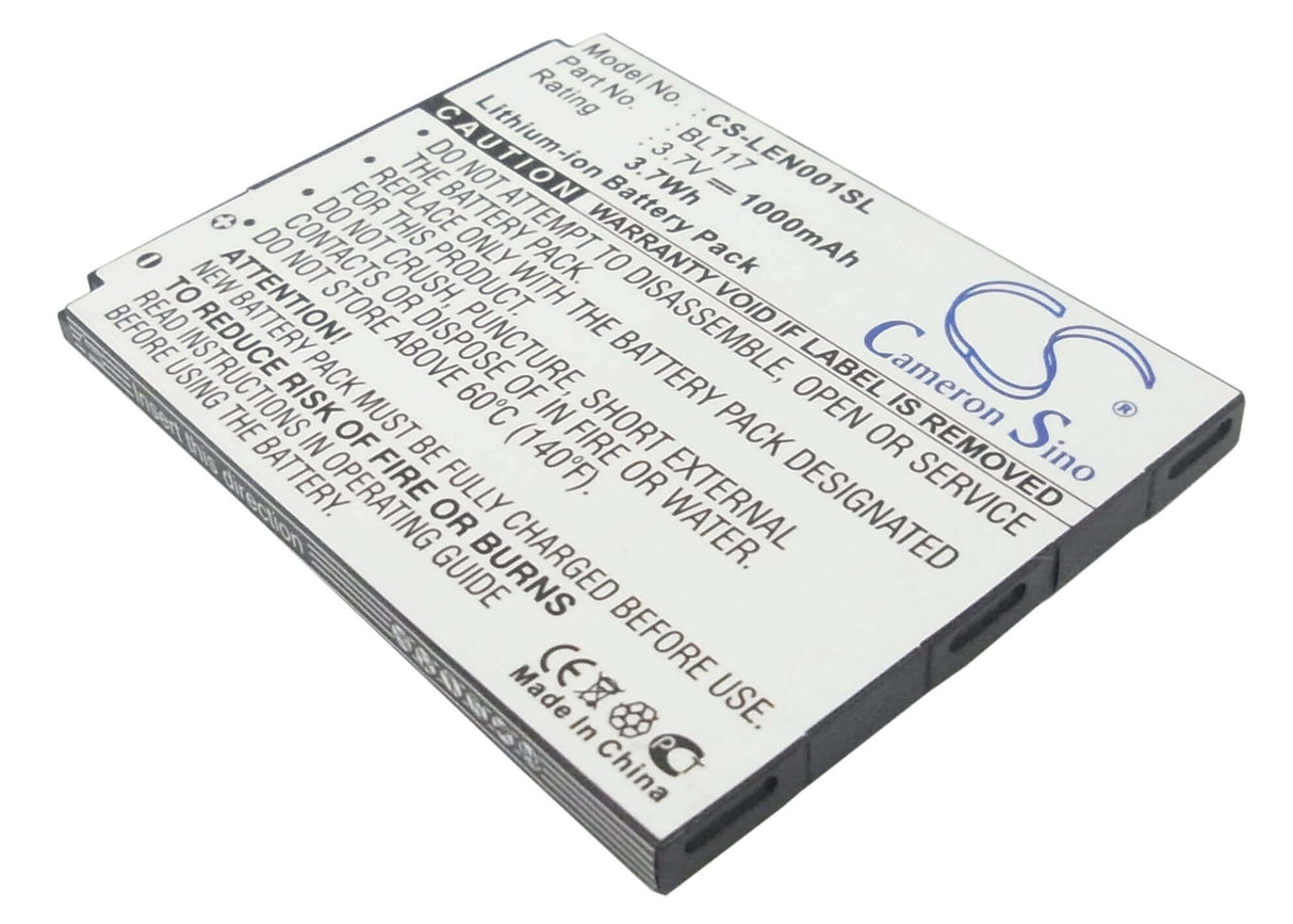3.7V, Li-ion, 1000mAh, SmartPhone battery fits Lenovo, Bl117, O1, 3.7Wh Mobile, SmartPhone Cameron Sino Technology Limited (Suspended)