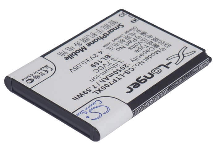3,7V, Li-Polymer, 2050mAh, batterie de smartphone compatible Lenovo, Bl169, A789, P70, 7,59Wh Mobile, Smartphone Cameron Sino Technology Limited (Smartphone)