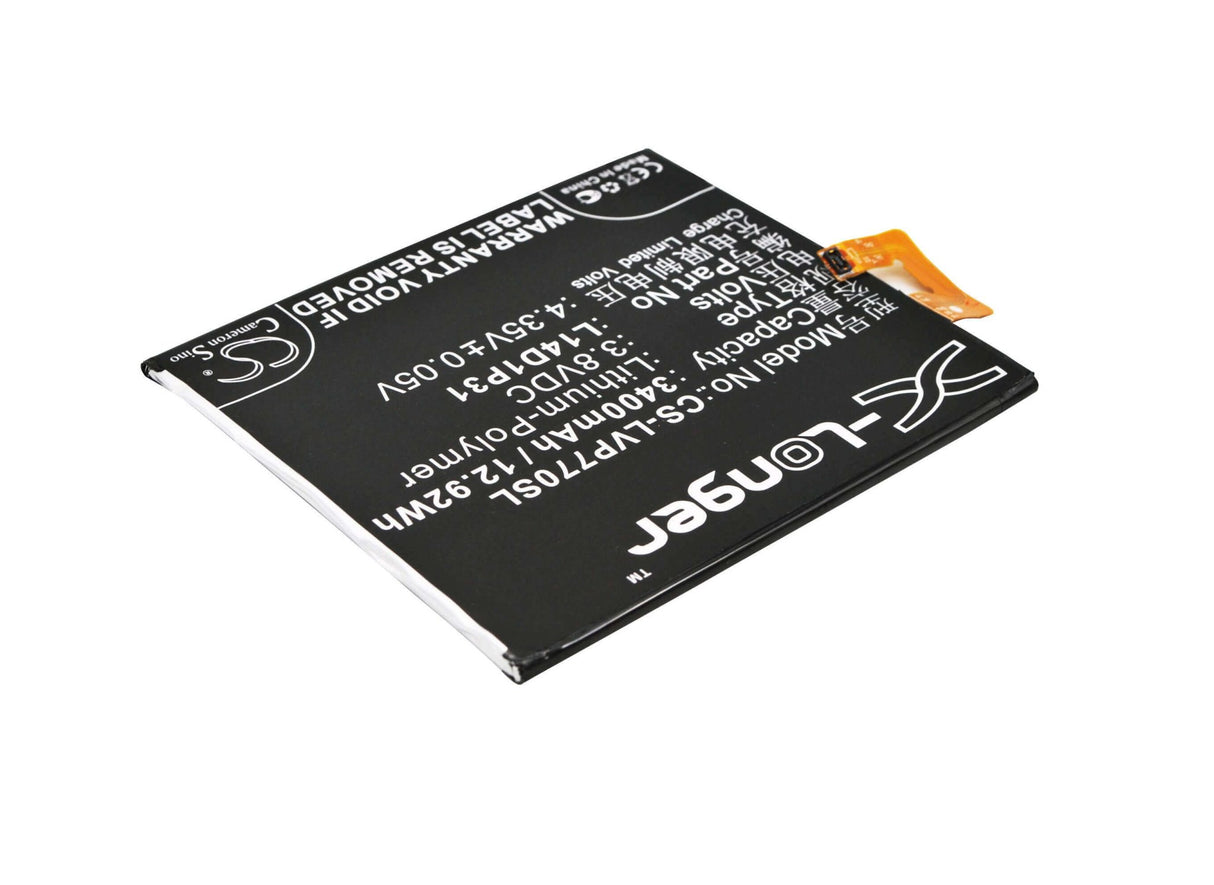 3,8V, Li-Polymer, 3400mAh, batterie de smartphone compatible Lenovo, L14d1p31, Pb1-770n, Pb1-770n Dual Sim Td-lte, 12,92Wh Mobile, Smartphone Cameron Sino Technology Limited (Smartphone)