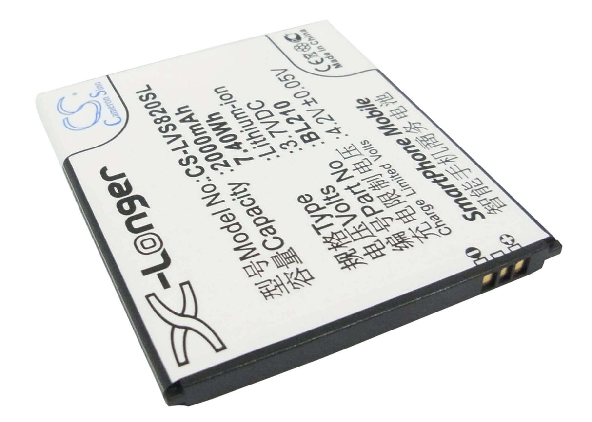 3.7V, Li-ion, 2000mAh, SmartPhone battery fits Lenovo, Bl210, A656, A658t, 7.4Wh Mobile, SmartPhone Cameron Sino Technology Limited (Smartphone)