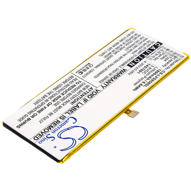 3.8V, Li-Polymer, 1800mAh, SmartPhone battery fits Lenovo, 14s7001, S858t, 6.84Wh Mobile, SmartPhone Cameron Sino Technology Limited (Suspended)