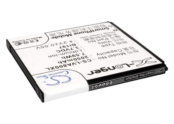 3.7V, Li-ion, 2050mAh, SmartPhone battery fits Lenovo, Bl197, A798t, A800, 7.59Wh Mobile, SmartPhone Cameron Sino Technology Limited (Smartphone)