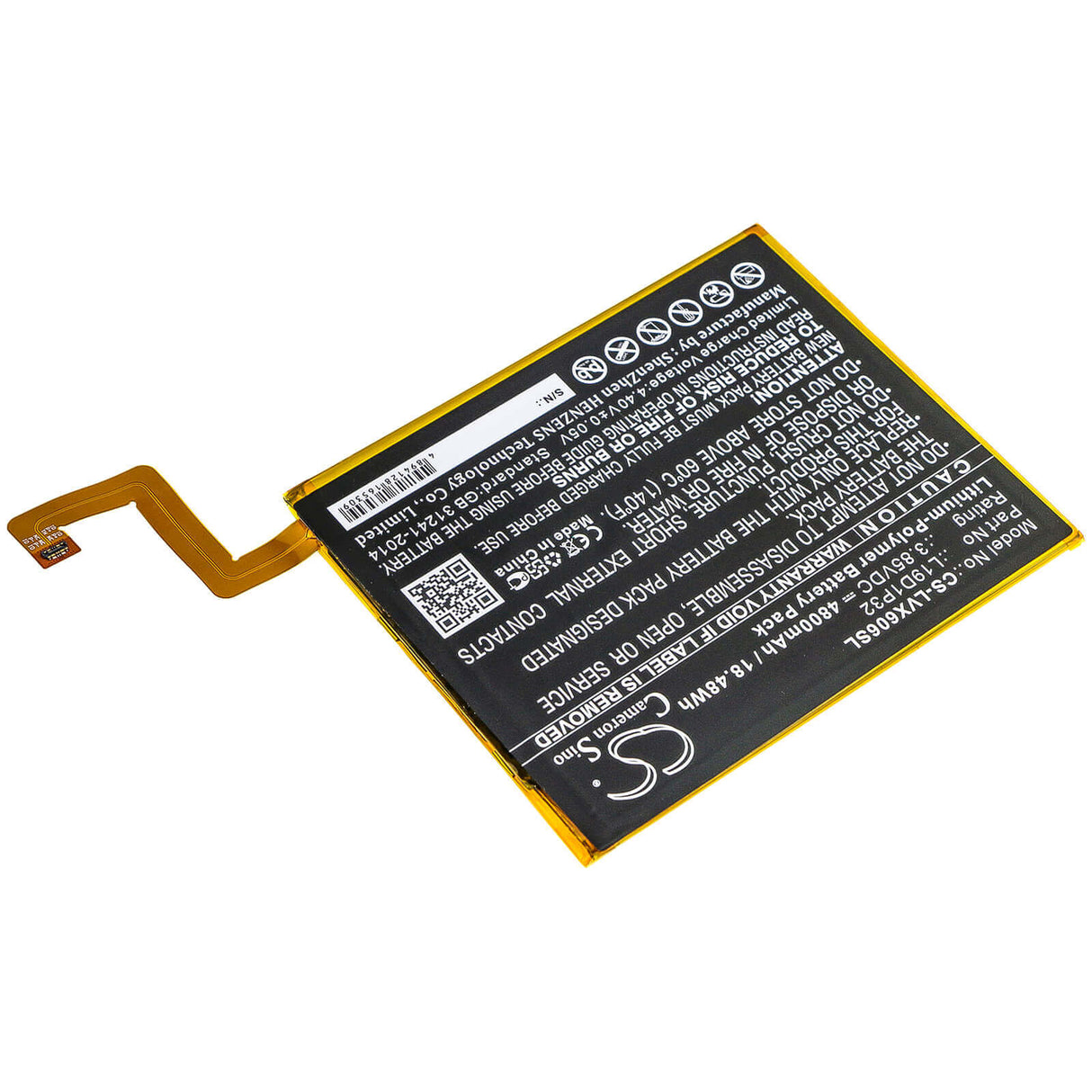 3.85V, Li-Polymer, 4800mAh, Tablet battery fits Lenovo, L19d1p32, Tab M10 Plus, Tb-x606f, 18.48Wh Tablet Cameron Sino Technology Limited