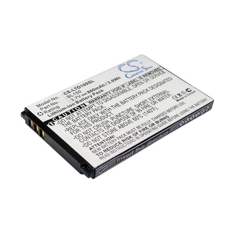 3.7V, Li-ion, 950mAh, SmartPhone battery fits Lenovo, Bl150, Td100, 3.52Wh Mobile, SmartPhone Cameron Sino Technology Limited (Suspended)