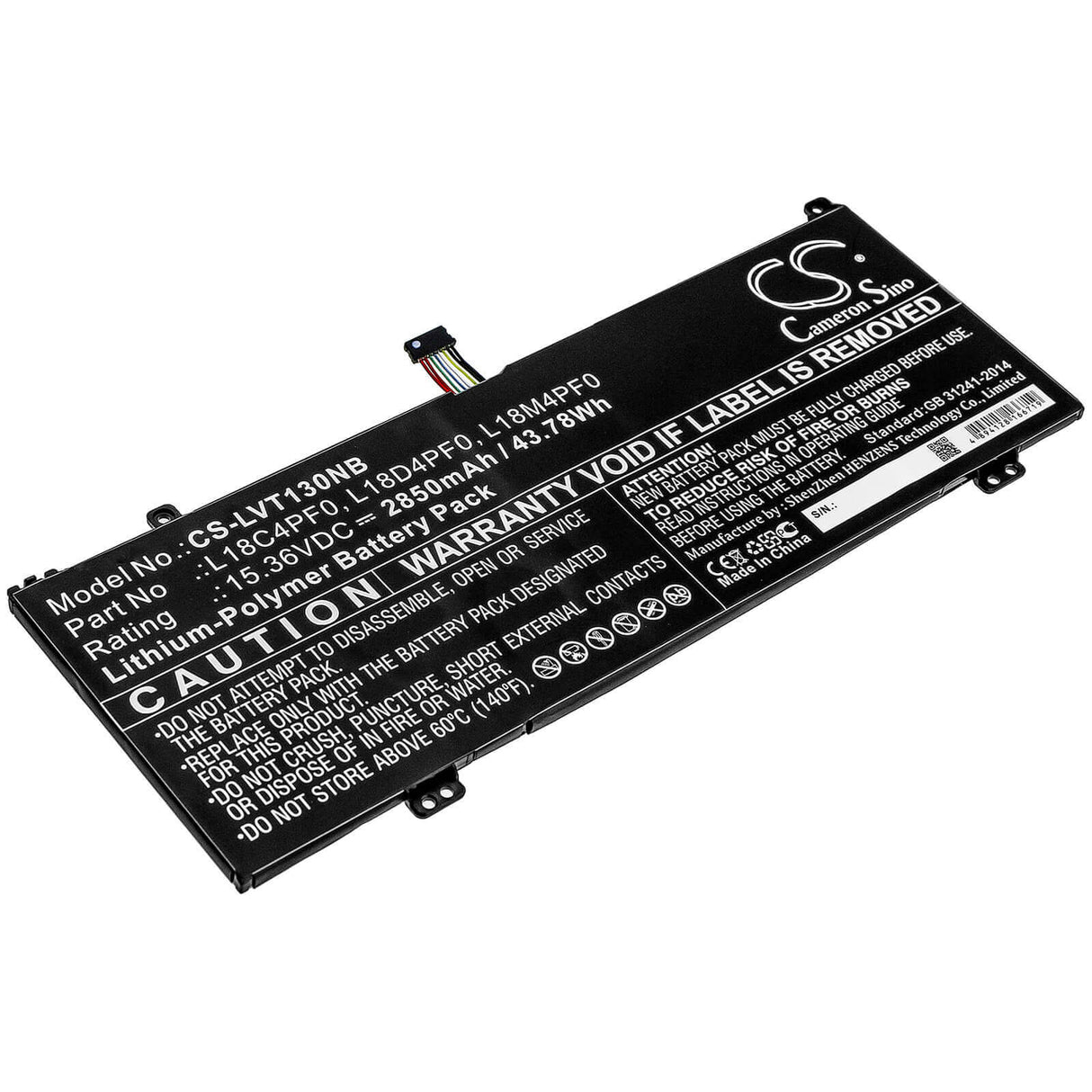 Batterie pour Lenovo, Thinkbook 13s, Thinkbook 13s-20r9005fsb, Thinkbook 13s-20r9005gsb 15.36v, 2850mah - 43.78wh Notebook, Laptop Cameron Sino Technology Limited