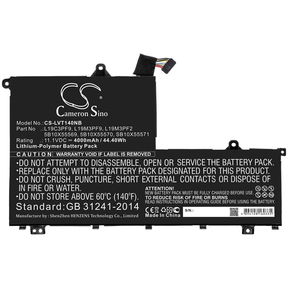 Battery For Lenovo, Thinkbook 14-iil, Thinkbook 14-iml, Thinkbook 15-iil 11.1v, 4000mah - 44.40wh Notebook, Laptop Cameron Sino Technology Limited