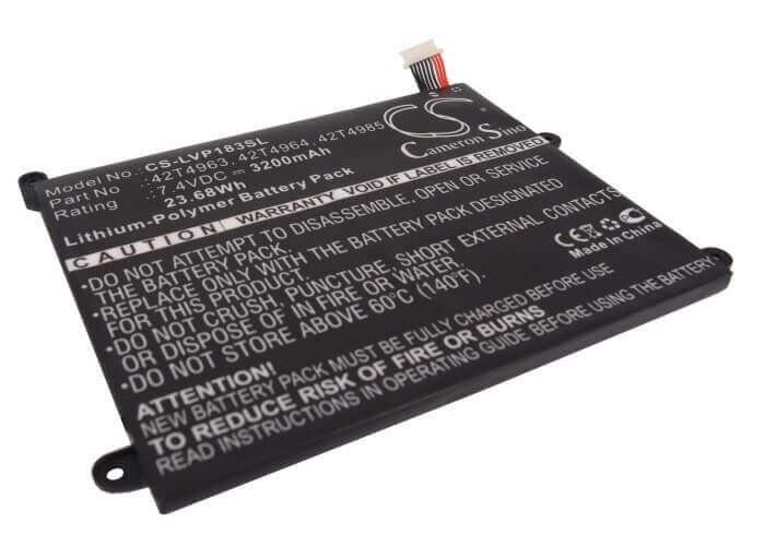 7.4V, Li-Polymer, 3200mAh, Tablet battery fits Lenovo, 42t4963, Thinkpad 1838, Thinkpad 1838 10.1, 23.68Wh Tablet Cameron Sino Technology Limited