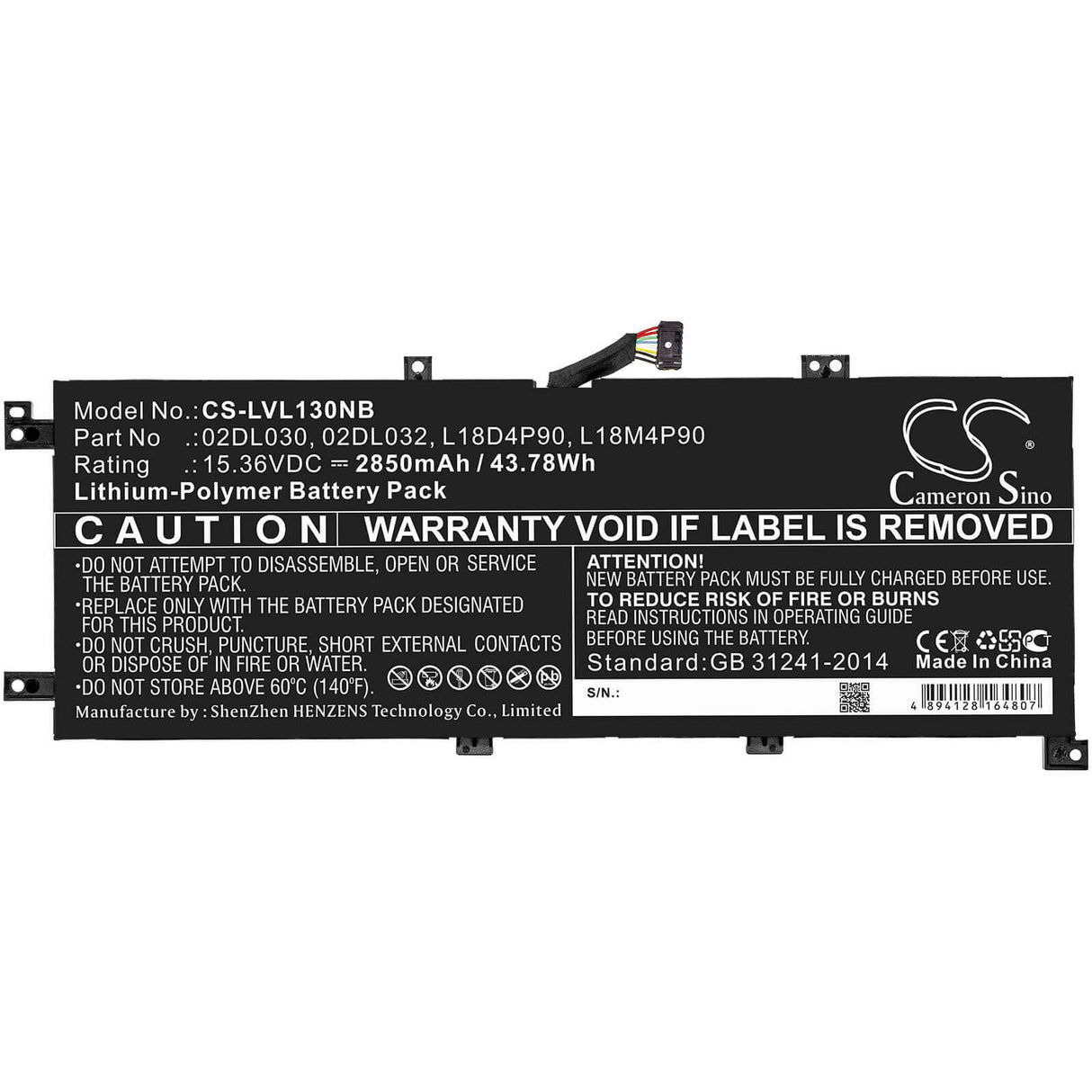 Notebook battery For Lenovo, Thinkpad L13, Thinkpad L13 Gen 2-20vjs07v00, Thinkpad L13 Gen 2-20vjs0dx00 15.36v, 2850mah - 43.78wh Notebook, Laptop Cameron Sino Technology Limited
