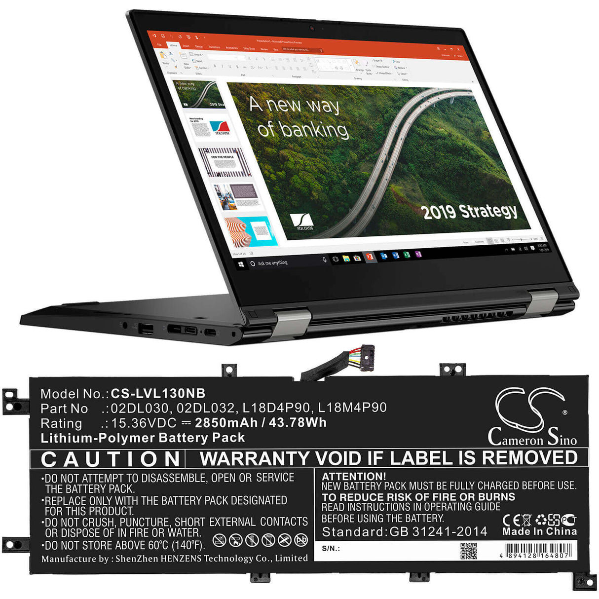 Notebook battery For Lenovo, Thinkpad L13, Thinkpad L13 Gen 2-20vjs07v00, Thinkpad L13 Gen 2-20vjs0dx00 15.36v, 2850mah - 43.78wh Notebook, Laptop Cameron Sino Technology Limited