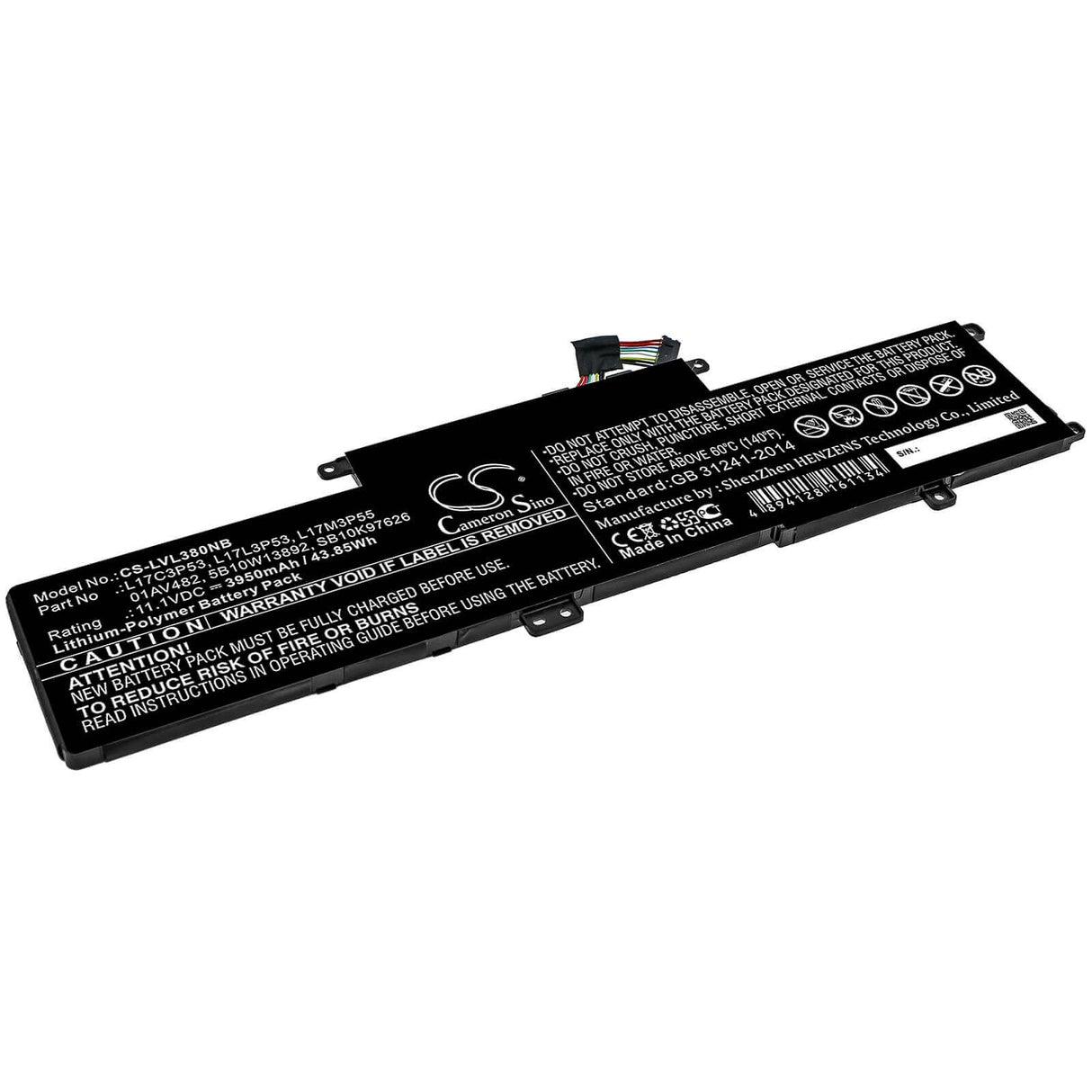 Battery For Lenovo, Thinkpad L380, Thinkpad S2 Yoga 2018 11.1v, 3950mah - 43.85wh Notebook, Laptop Cameron Sino Technology Limited
