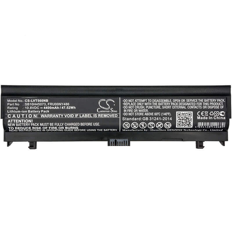 Batterie pour Lenovo, Thinkpad L560, Thinkpad L570, 10.8v, 4400mah - 18.50wh Notebook, Ordinateur portable Cameron Sino Technology Limited