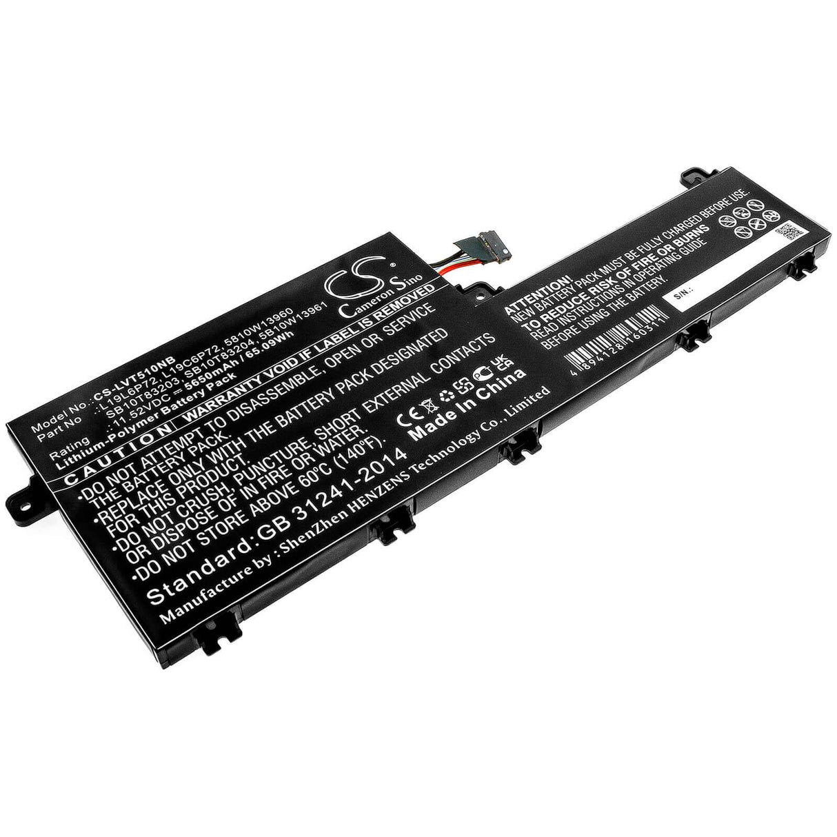 Battery For Lenovo, Thinkpad P15v, Thinkpad T15p 11.52v, 5650mah - 65.09wh Notebook, Laptop Cameron Sino Technology Limited