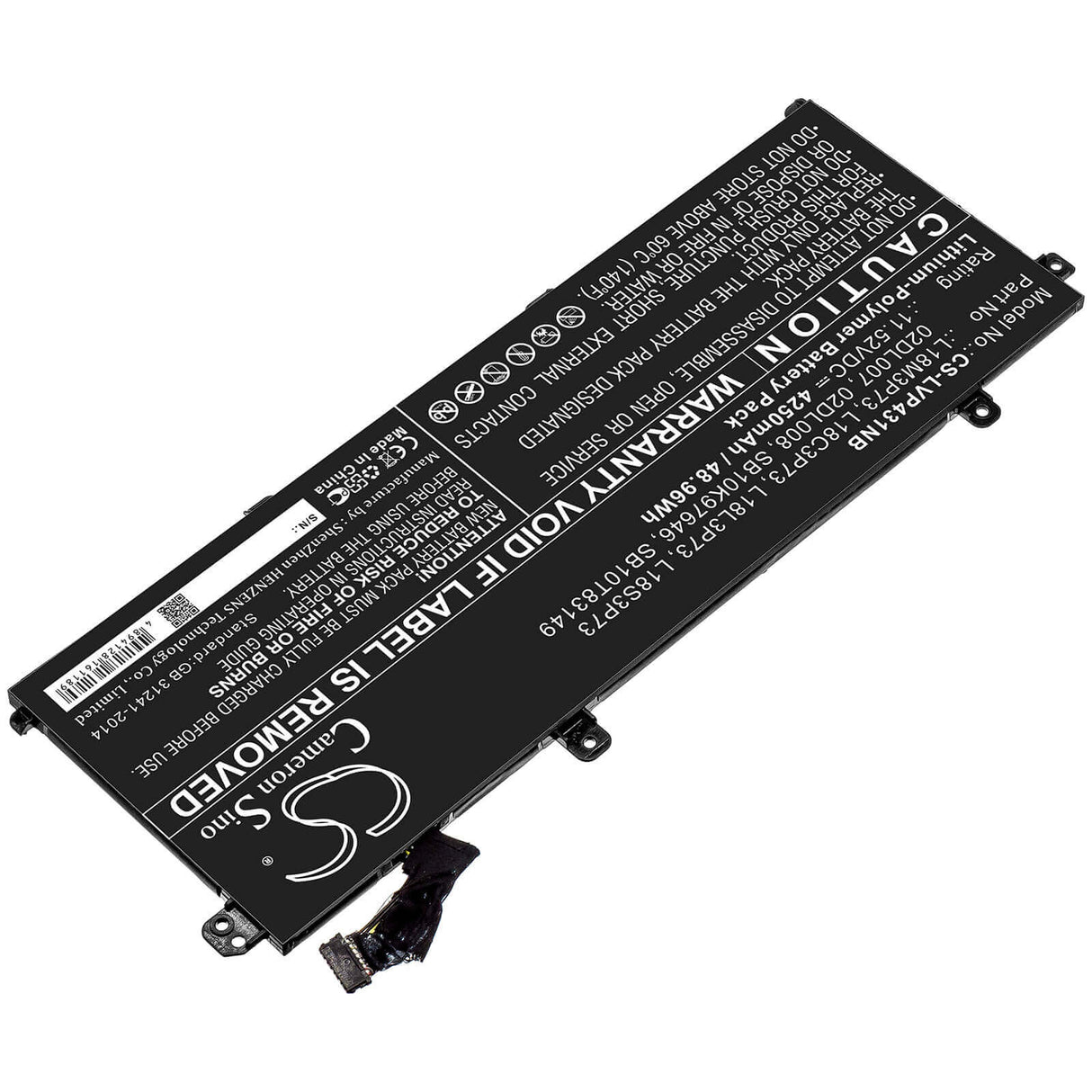 Battery For Lenovo, Thinkpad P43s, Thinkpad P43s-20rh001fge, Thinkpad P43s-20rha001cd 11.52v, 4250mah - 48.96wh Notebook, Laptop Cameron Sino Technology Limited