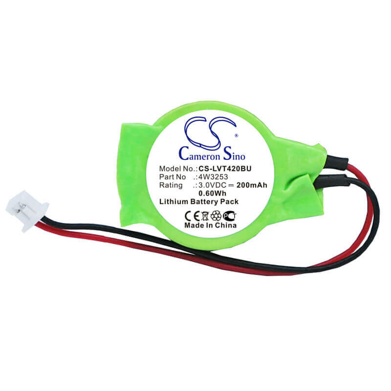 3.0V, Lithium, 200mAh, CMOS / Batterie de secours compatible avec Lenovo, 01aw186, ThinkCentre-A57, Thinkpad T400, 0.60Wh CMOS / BackUp Cameron Sino Technology Limited