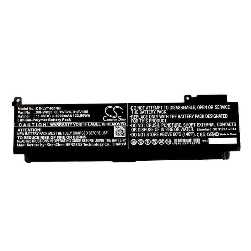 Notebook battery For Lenovo, Thinkpad T460s, Thinkpad T470s, 11.4v, 2000mah - 22.80wh Notebook, Laptop Cameron Sino Technology Limited